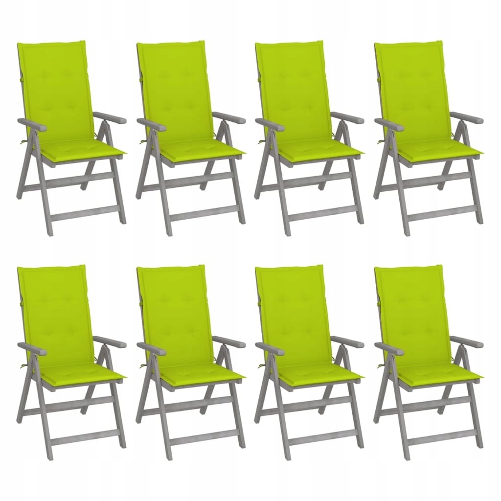 Rozkładane krzesła ogrodowe z poduszkami, 8 szt.,
