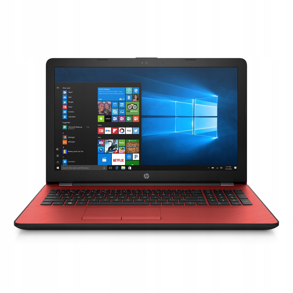 CZERWONY Laptop HP 15-BS 4-wątkowy 4/120 SSD W10