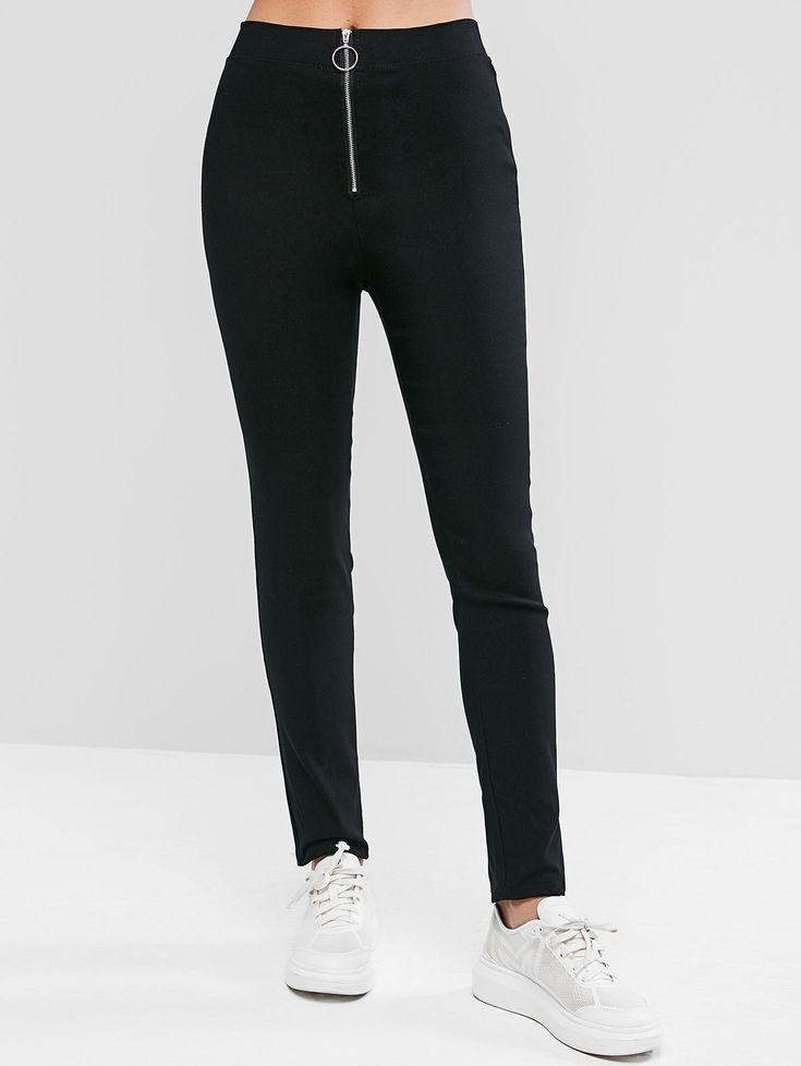 13Q179 H&M__MJ9 CZARNE LEGGINSY ZIP__S