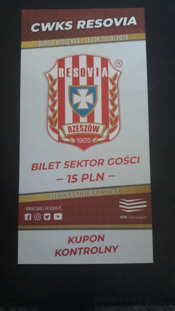 bilet Resovia Rzeszów- Widzew Łódź 16.03.2019 gość