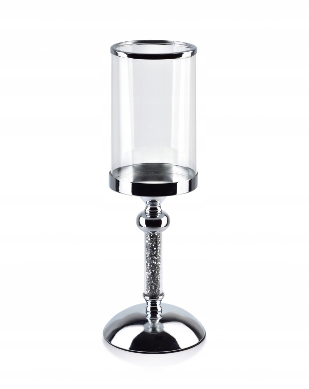 Elegancki srebrny świecznik Chantal 33,5x12 cm do stylowych wnętrz