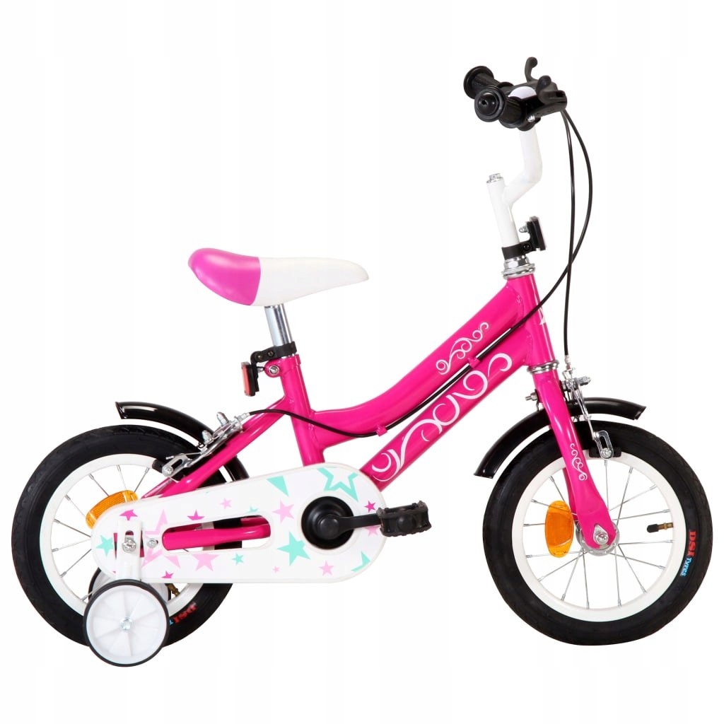 Rower dla dzieci, 12 cali, czarno-różowy
