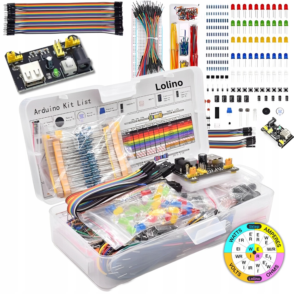 BOGATY ZESTAW ARDUINO UNO R3 STARTER KIT DO NAUKI PROGRAMOWANIA + NAKLEJKA