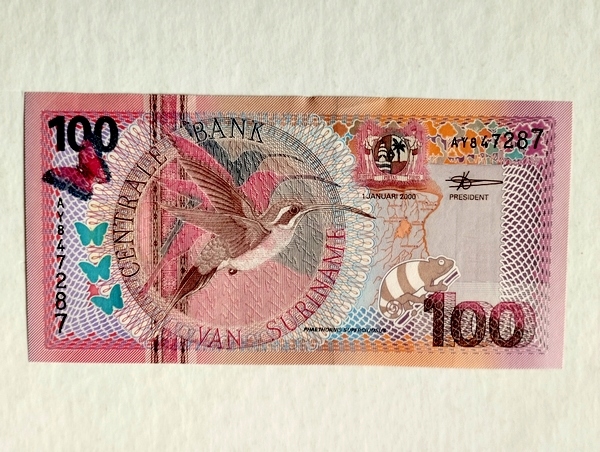 SURINAM - 100 guldenów 2000, P-149, UNC, piękny !!!