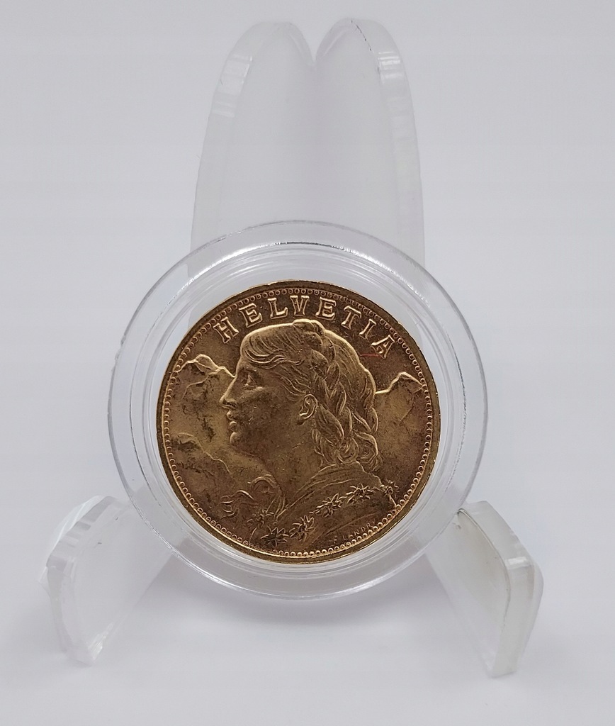 Złota Moneta 20 FRANKÓW SZWAJCARSKICH 1947