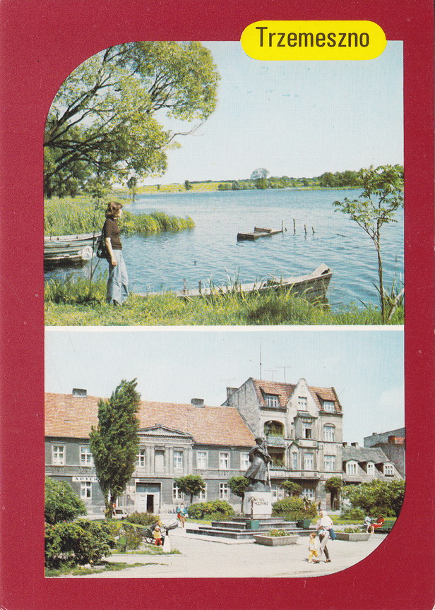 TRZEMESZNO - JEZIORO POPIELEWSKIE - RYNEK - POMNIK