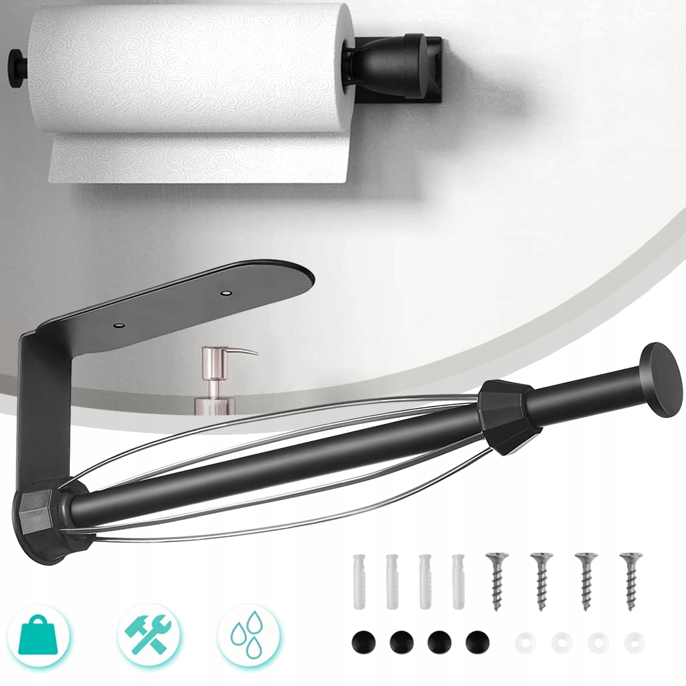 UCHWYT NA RĘCZNIK PAPIEROWY Z TŁUMIENIEM, POD SZAFKĘ, DO KUCHNI