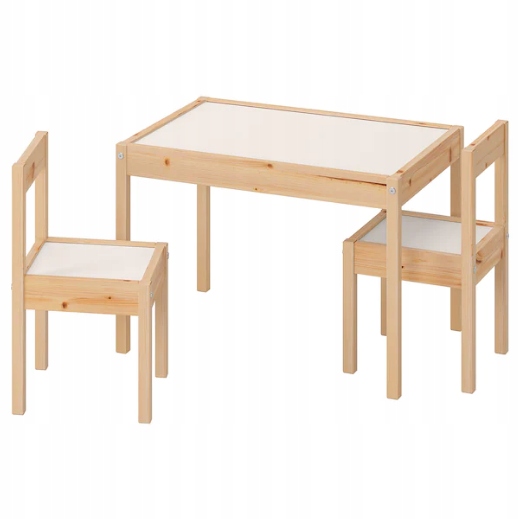 IKEA LATT Stolik Drewniany 2 Krzeselka dla dziecka