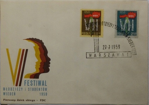 FDC Fi 969 - 970 Festiwal Młodzieży w Wiedniu 1959