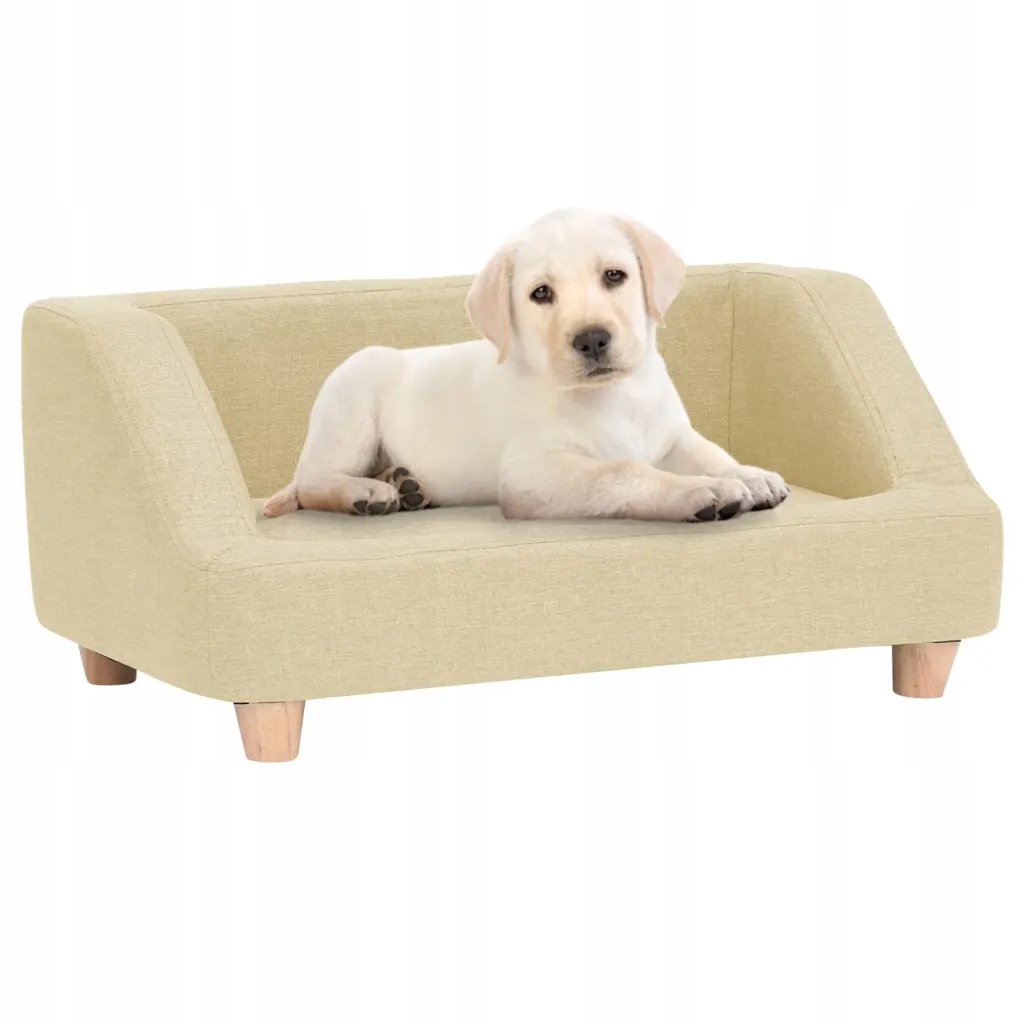 Sofa dla psa, kremowa, 95x63x39 cm, lniana