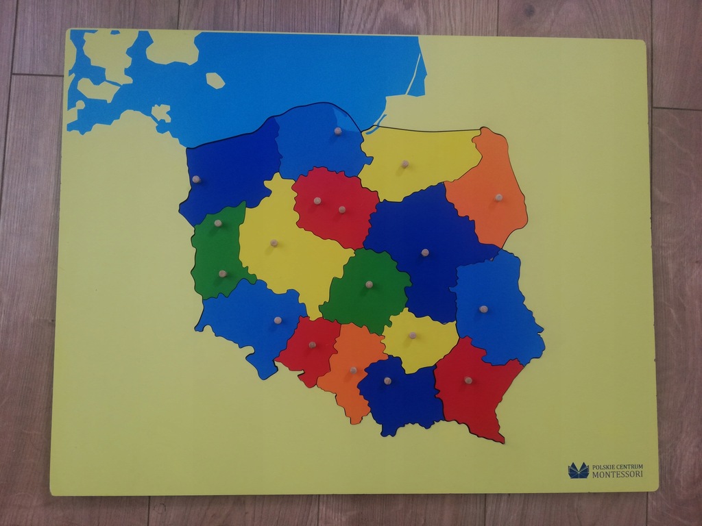 Drewniana mapa Polska puzzle PCM