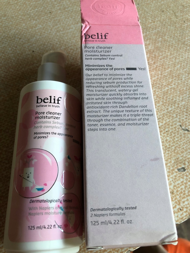 belif pore cleaner moisturizer