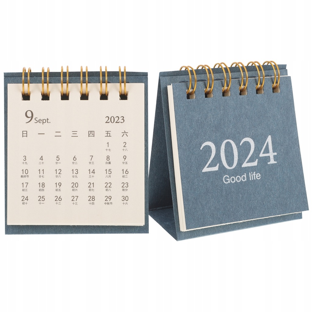 2Pcs Mini Desk Calendar 2024 Year Table Mini
