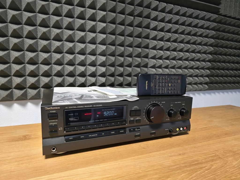 TECHNICS SA-GX230D AMPLITUNER STEREO TOPOWY + ORYGINALNY PILOT SUPER STAN!