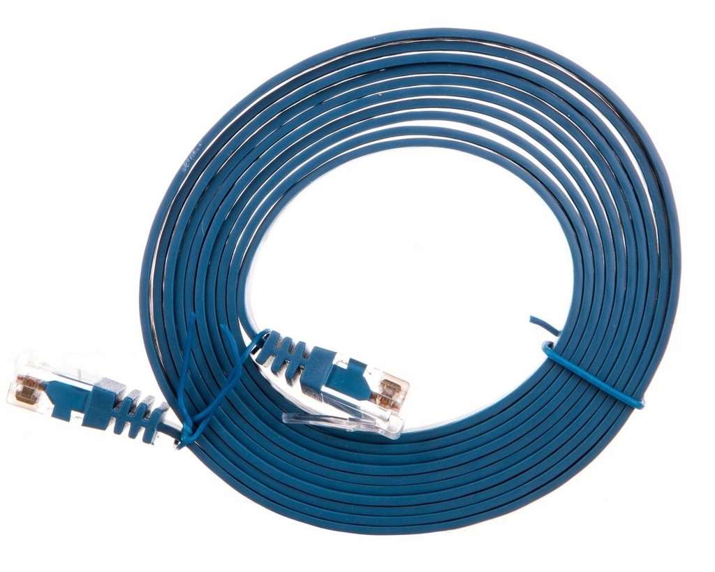 Kabel płaski patchcord U/UTP kat.6 niebieski 2m