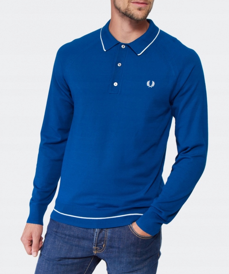 FRED PERRY TIPPED RAGLEN _ sweter polo _ M IDEAŁ