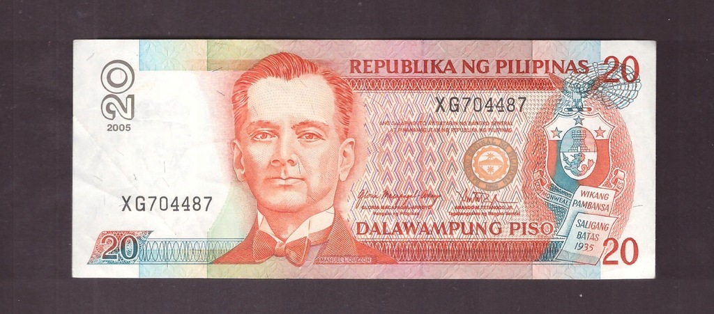 Filipiny - banknot - 20 Piso 2005 rok