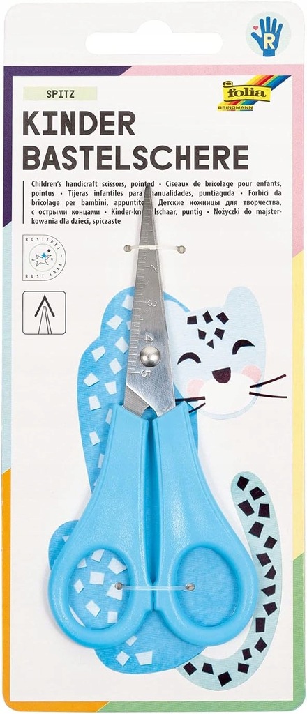 Nożyczki dziecięce spiczaste 13,5cm mix kolorów - 1 szt.