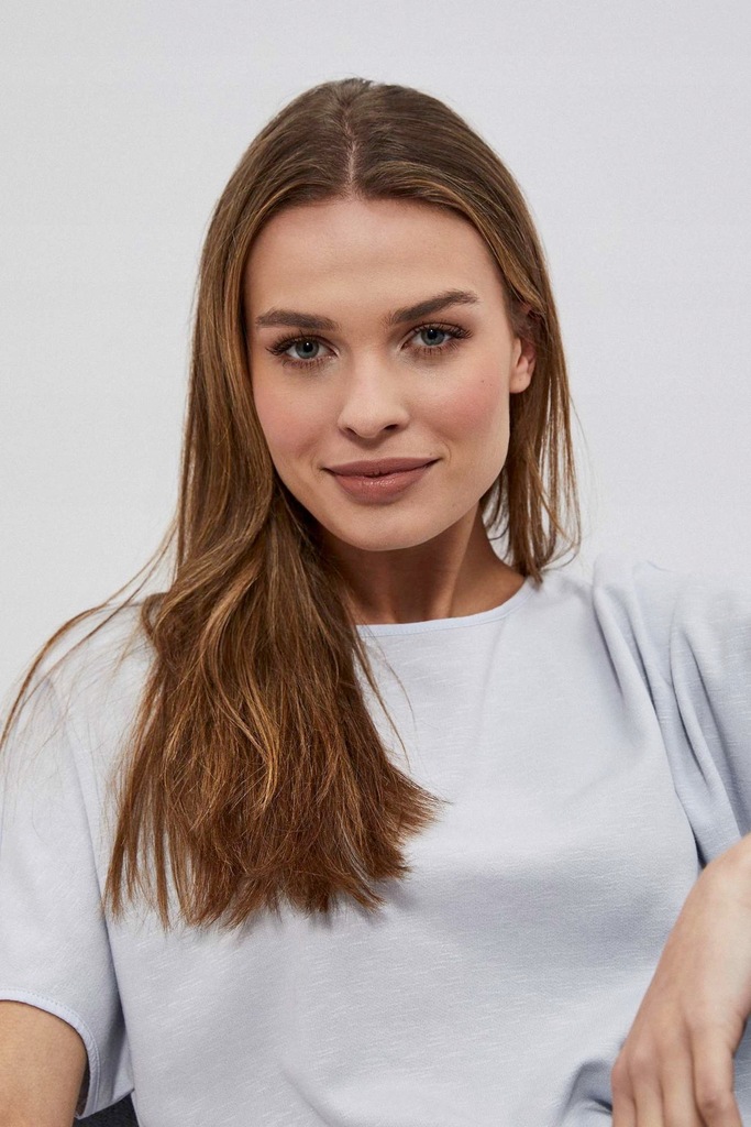 Bluza z krótkim rękawem szara XXL od MOODO