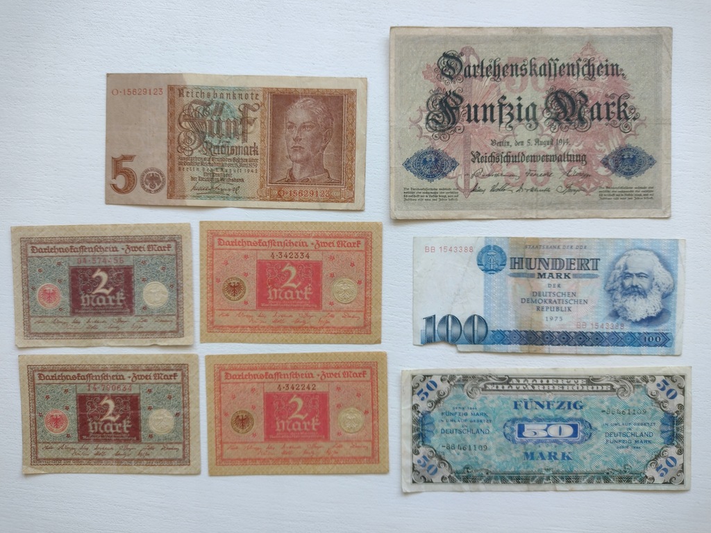 Zestaw banknotów 8 szt. Niemcy