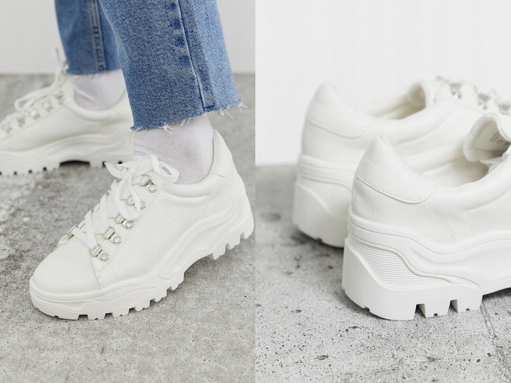 NEW LOOK białe buty sneakersy chunky damskie 40
