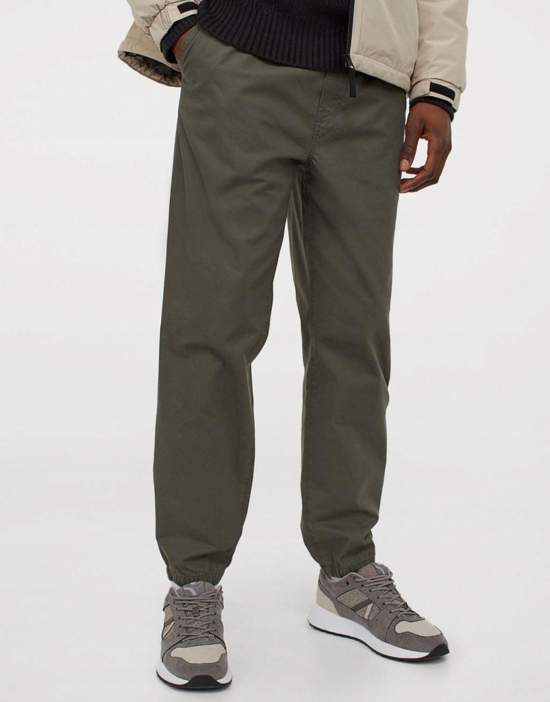 29N100 H&M__NX8 SPODNIE JOGGER KHAKI CASUAL__M