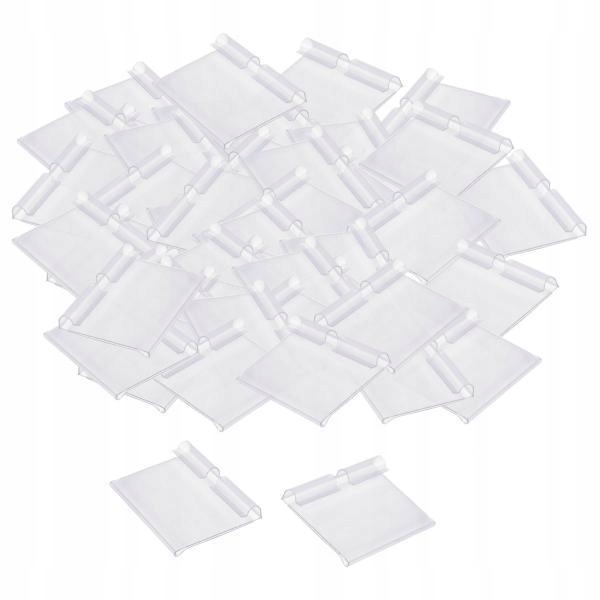 2x Pack of 50 Transparent Plastic Merchandise Shelf Price Tag Label Holder