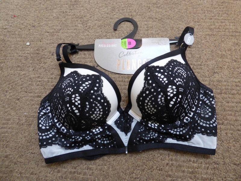 PRIMARK SLICZNY PUSH UP WHITE BLACK HAFT 75B