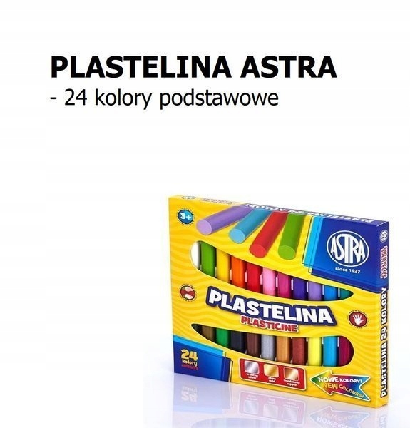 PLASTELINA ASTRA 24 KOLORY STANDARDOWE