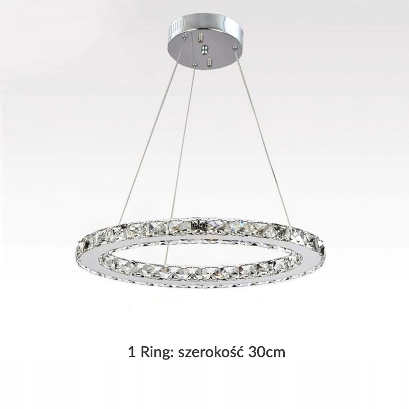 Nowoczesna kryształowa Lampa Led RING 30cm 12W