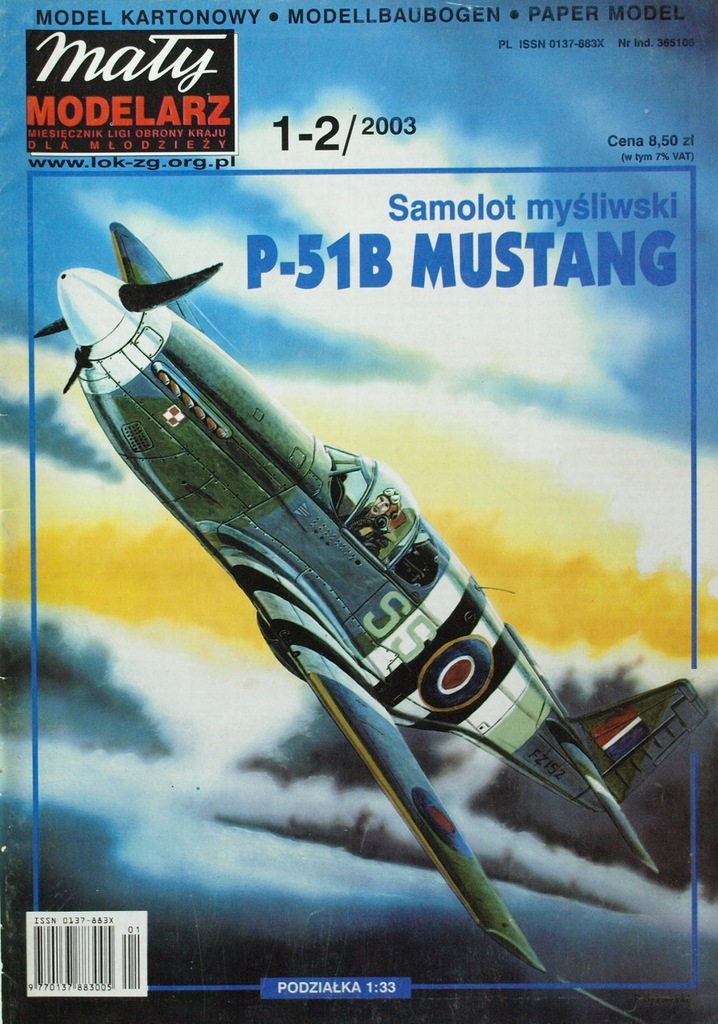 MAŁY MODELARZ MM 1-2/2003 P-51B MUSTANG