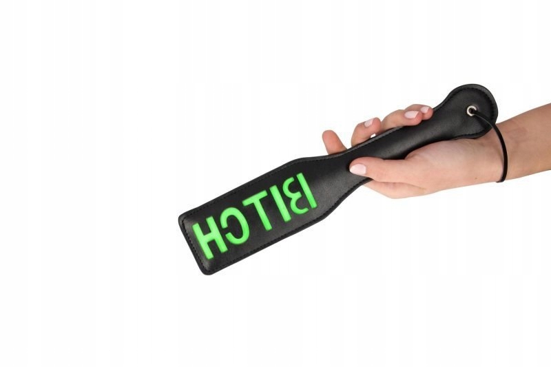 &#039;Bitch&#039;&#039; Paddle - Glow in the Dark - Black/Neo