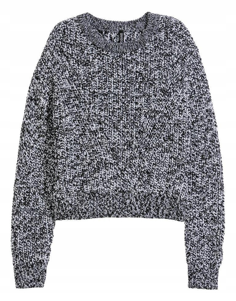 08K080 H&M__MJ9 KLASYCZNY SWETER KONTRAST__M