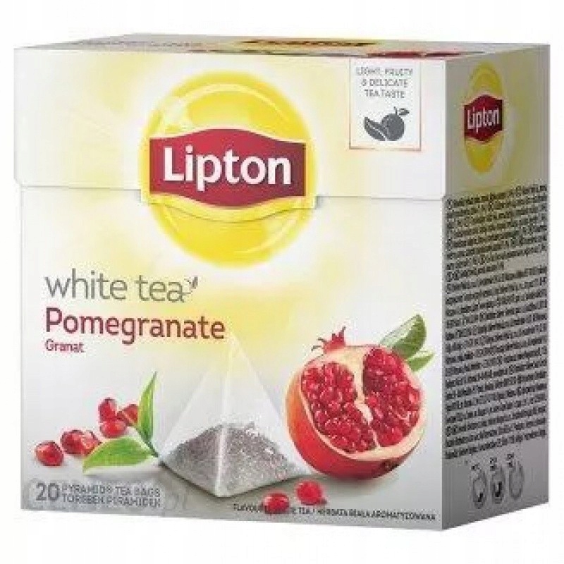 Lipton 20 piramidek White Tea Granat