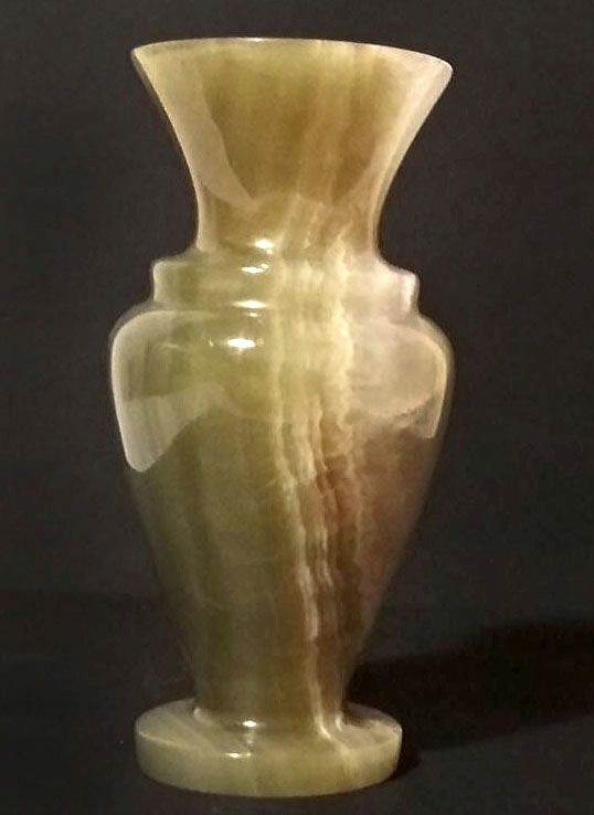 Onyks onyx zielony wazonik 11 cm 330 g vintage