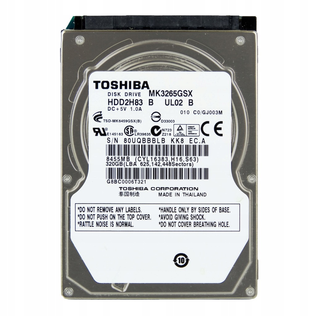 Dysk twardy HDD Toshiba MK3265GSX 320GB SATA II 2,5"