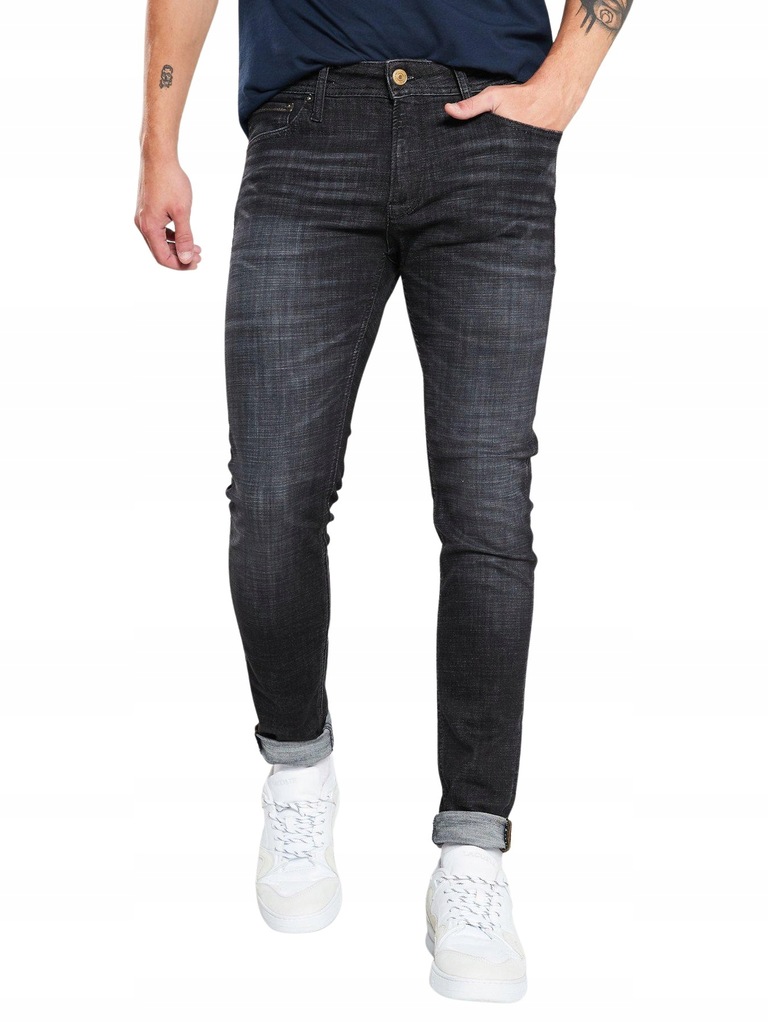 JACK & JONES CZARNE MĘSKIE JEANSY__28L