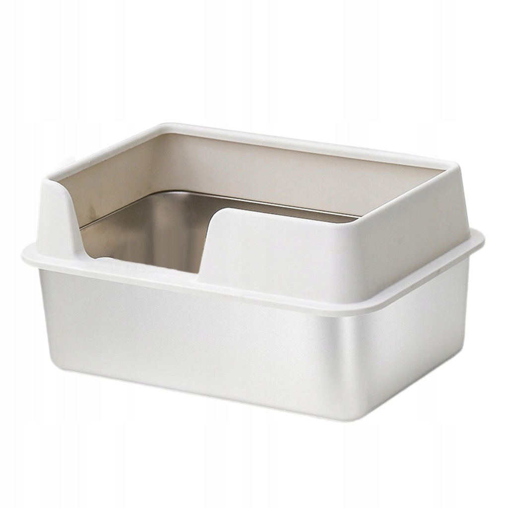 Kitten Litter Tray Easy to Use Cat Litter Box Cat Toilet Sand Box L White