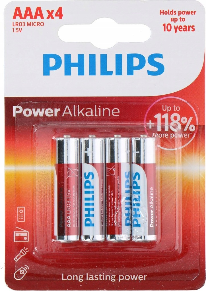 Bateria alkaliczna Philips AAA (R3) 4 szt.