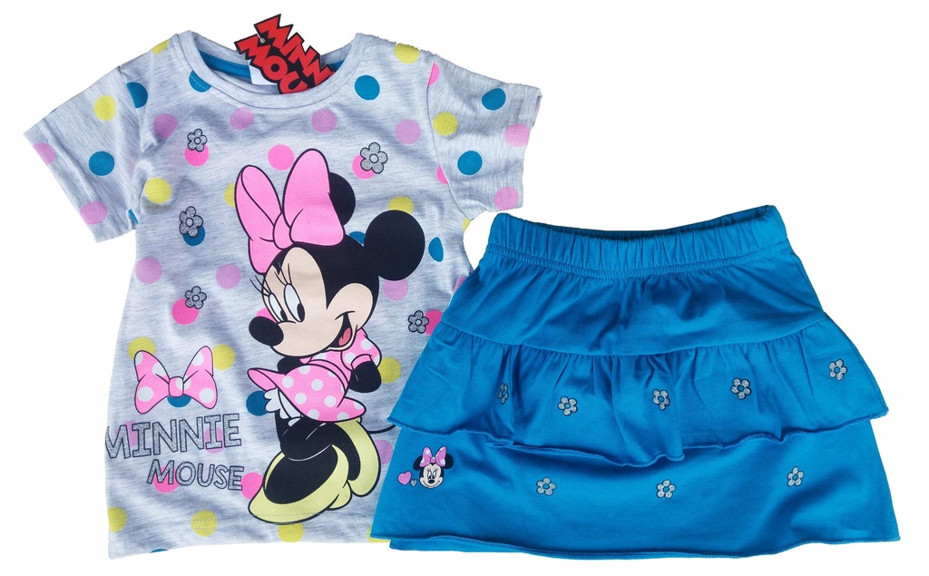 DISNEY MYSZKA MINNIE KOMPLET BLUZKA SPÓDNICA 128