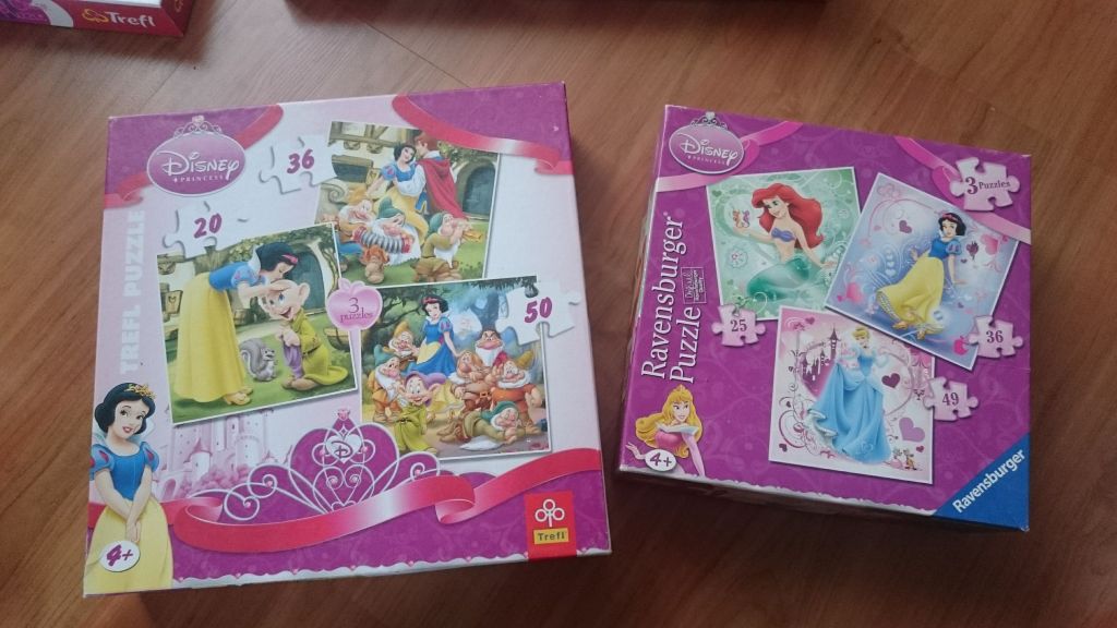 Puzzle Disney Księżniczki 2 opakowania po 3 układy