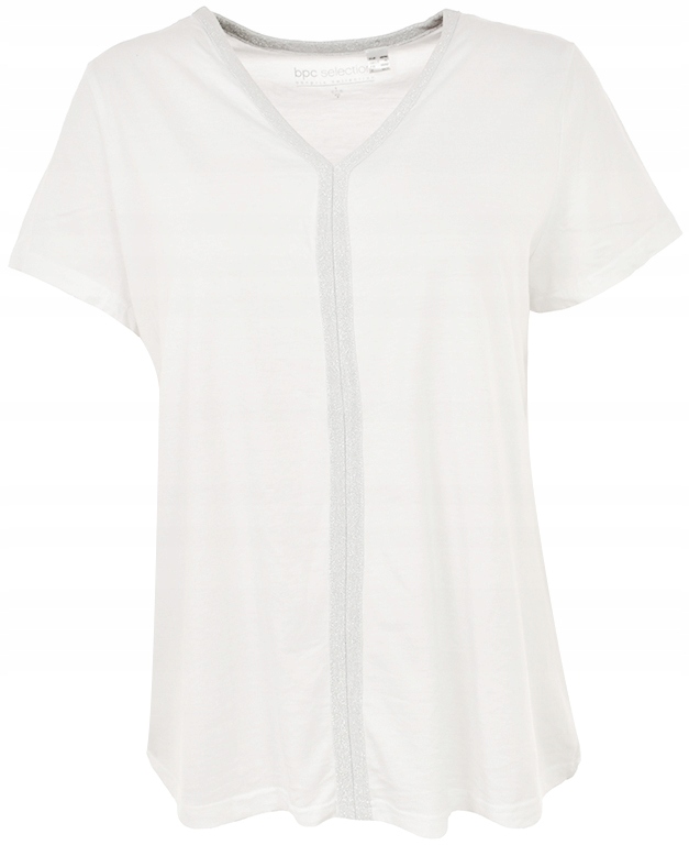 pAJ1528 biały t-shirt w serek 50