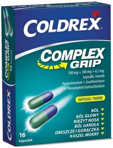Coldrex Complex Grip GRYPA 500mg 16 kapsułek