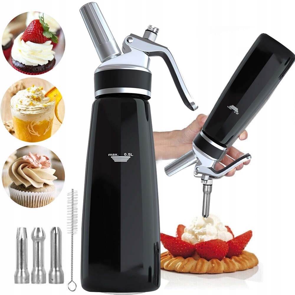 SYFON DO BITEJ ŚMIETANY POJ. 0,5 L Stal nierdzewna