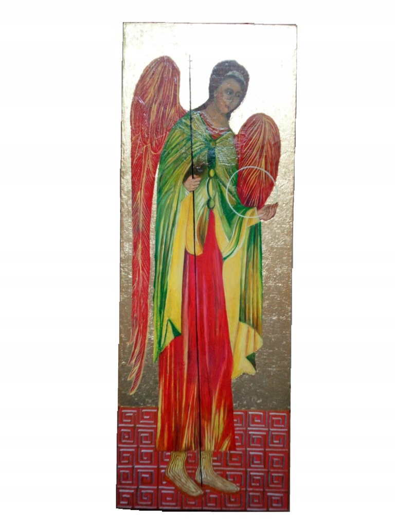 Anioł stróż - ręcznie pisana ikona 31 na 88 cm