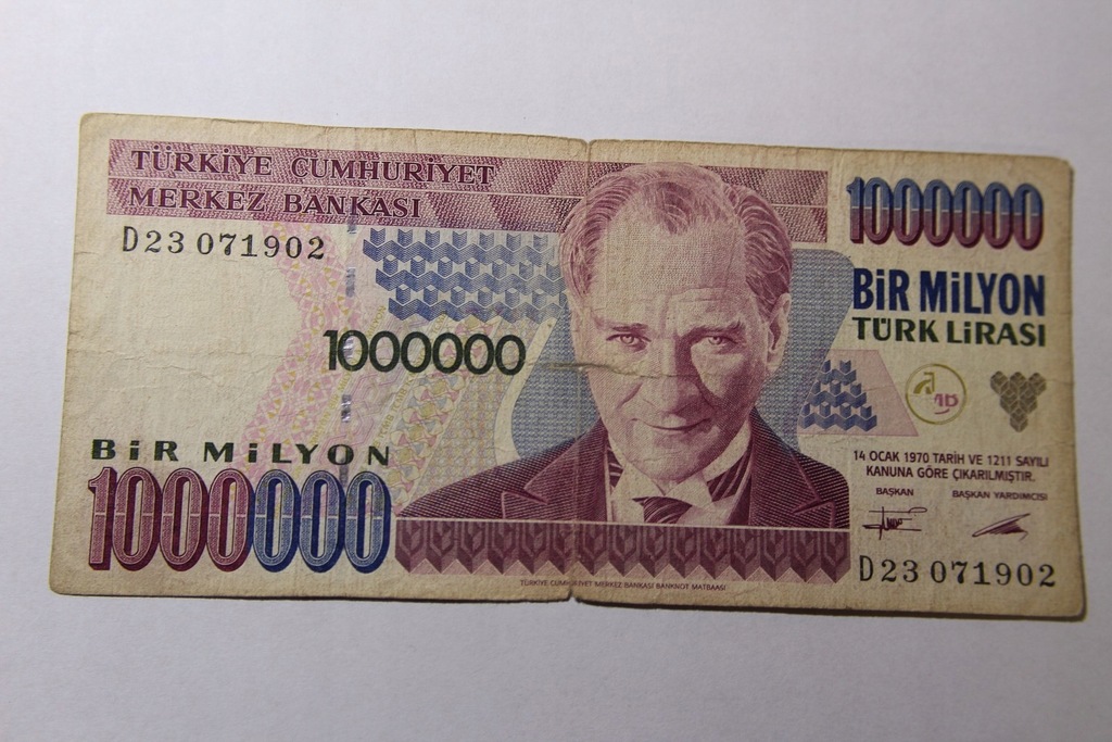 1 000 000 LIRASI 1970 TURCJA - B115