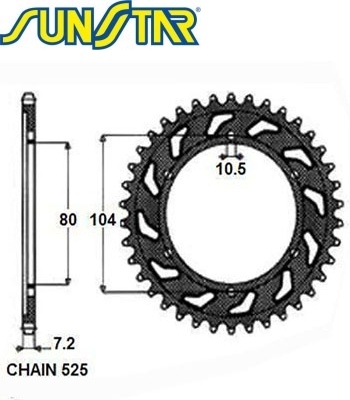 ZĘBATKA NAPĘDZANA STALOWA SUNSTAR SUNR1-4347-40