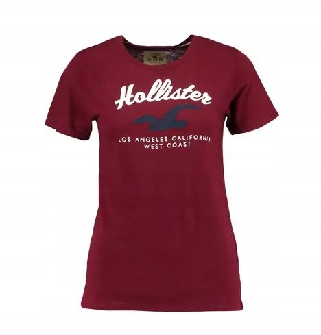T-shirt damski Hollister Co. bordowy rozm.XS B1 K1