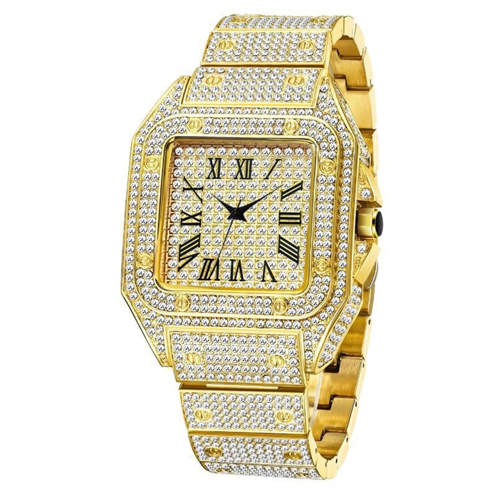 Aokaishen Ice Out Relogio Droshipping Luxury Full Diamond Quartz Watches