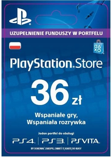 PLAYSTATION 36 zł PSN Network Store Kod Klucz PS4